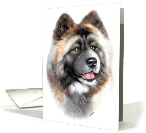 Akita Dog Art Bust Head Study card (50805)