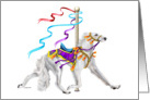Saluki Dog Art White Carousel card