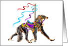 Saluki Dog Art Black & Tan Carousel card