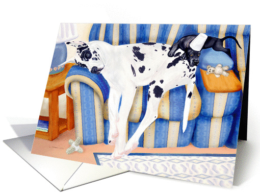 Great Dane Harlequin & Black Couch Taters card (51000)