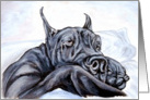 Great Dane Black Dog Art Sofa Dreams card