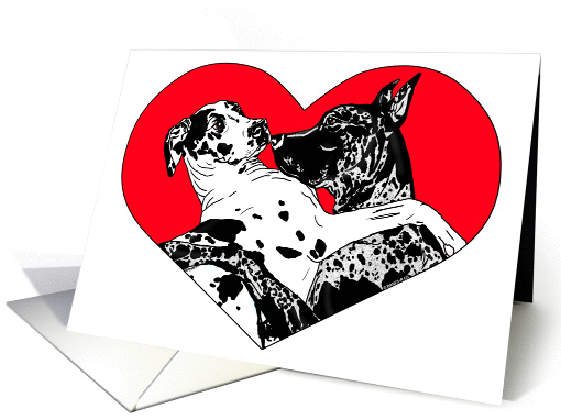 Great Dane Dog Art Puppy Love card (51070)