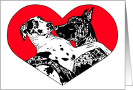 Great Dane Dog Art Puppy Love card