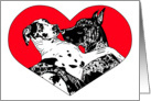 Great Dane Dog Art Puppy Love card