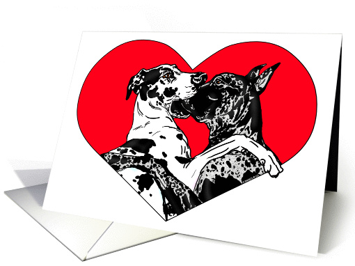 Great Dane Dog Art Love Bites (no text on front) card (51072)