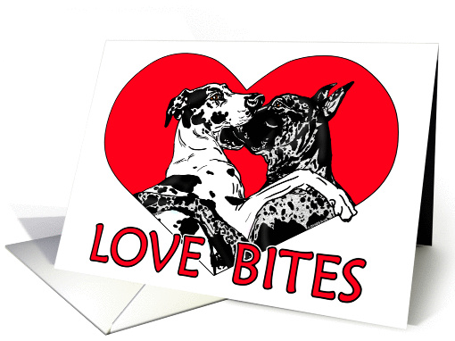 Great Dane Dog Art Love Bites card (51074)