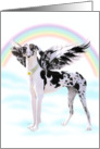 Great Dane Dog Art Harlequin Angel card