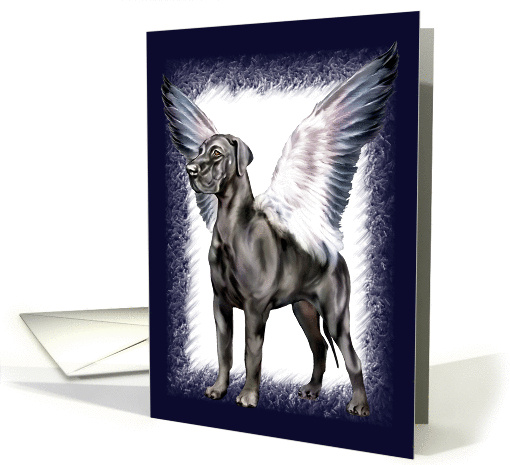 Great Dane Dog Black UC Angel card (51098)