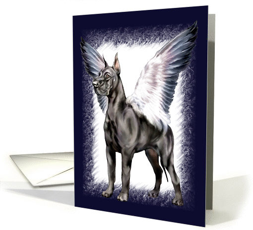 Great Dane Dog Black Angel card (51100)