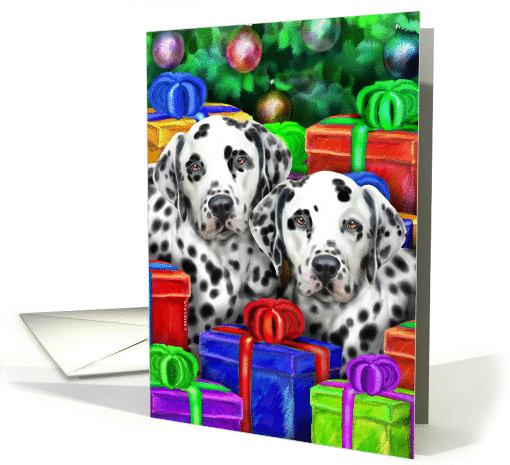 Dalmatian Dog Christmas Open Gifts Now card (51108)