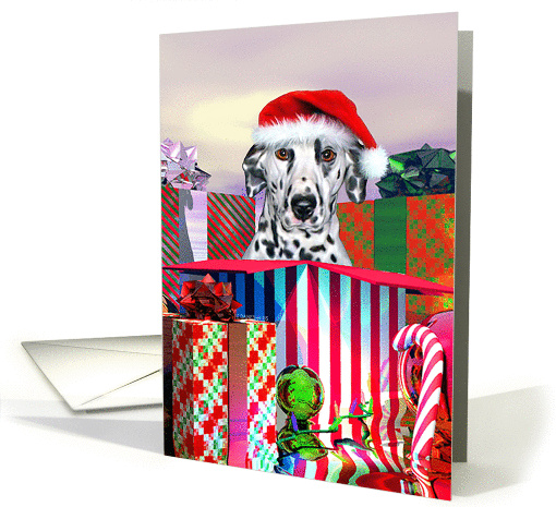 Dalmatian Dog Christmas Surprise card (51110)