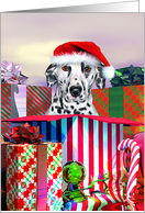 Dalmatian Dog Christmas Surprise card