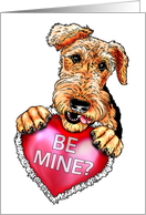 Airedale Terrier Dog Art Valentine Be Mine card