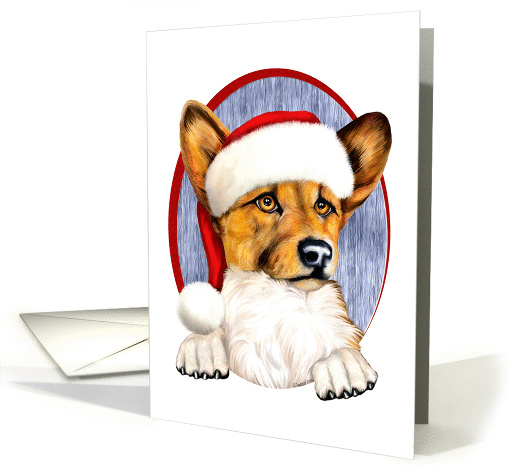 Corgi Santa Hat Dog Christmas card (90469)