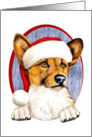 Corgi Santa Hat Dog Christmas card