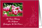 Spring Tulips Blessing Goddaughter and Her Partner Easter Card