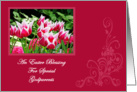 Spring Tulips Blessing Godparents Easter Card