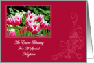 Spring Tulips Blessing Neighbor Easter Card