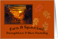 Daughter And Her Family Thanksgiving Blessing Card