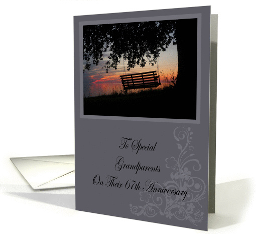 Scenic Beach Sunset Grandparents 67th Anniversary card (1206942)