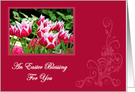 Spring Tulips Easter Blessing Easter Card