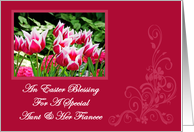 Spring Tulips Easter Blessing Aunt and Her Fiancee Easter Card