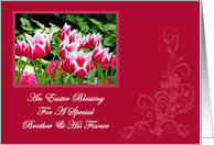 Spring Tulips Easter Blessing Brother and His Fiance Easter Card
