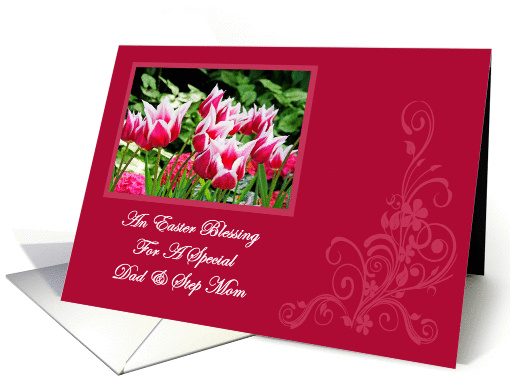 Spring Tulips Easter Blessing Dad and Step Mom Easter card (1235056)