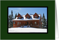 Log Cabin Christmas Card