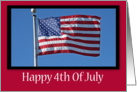 Happy 4th Of July, Flying Flag card