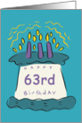 Candles 63rd Birthday Card