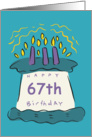 Candles 67th Birthday Card