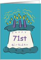 Candles 71st Birthday Card