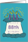 Candles 88th Birthday Card