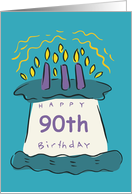 Candles 90th Birthday Card