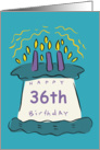 Candles 36th Birthday Card