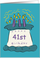 Candles 41st Birthday Card