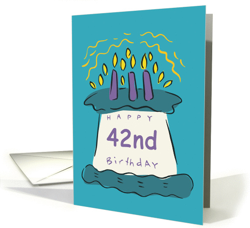 Candles 42nd Birthday card (342927)