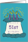 Candles 51st Birthday Card