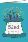 Candles 52nd Birthday Card