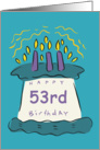 Candles 53rd Birthday Card