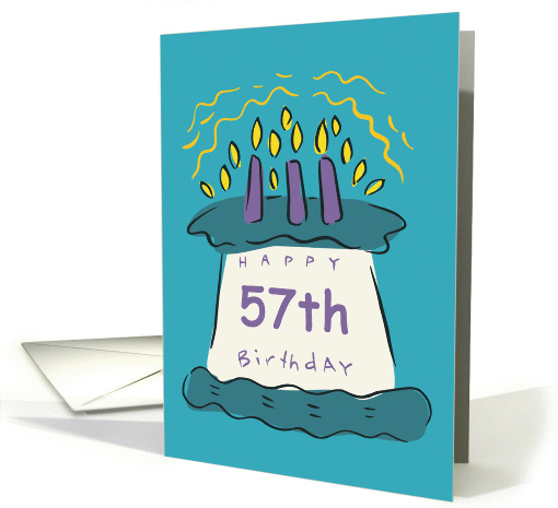 Candles 57th Birthday card (342995)