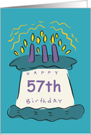 Candles 57th Birthday Card