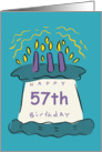 Candles 57th Birthday Card