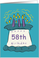 Candles 58th Birthday Card