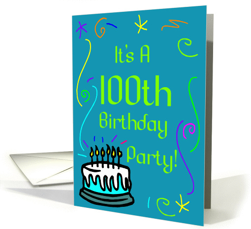 100th Birthday Party Invitation card (343562)