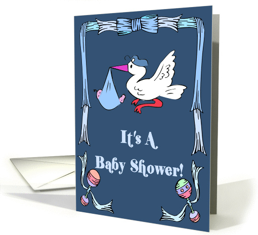 Stork Boy Baby Shower Invitation card (343670)