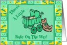 Green Teddy Bear Baby Shower Invitation card
