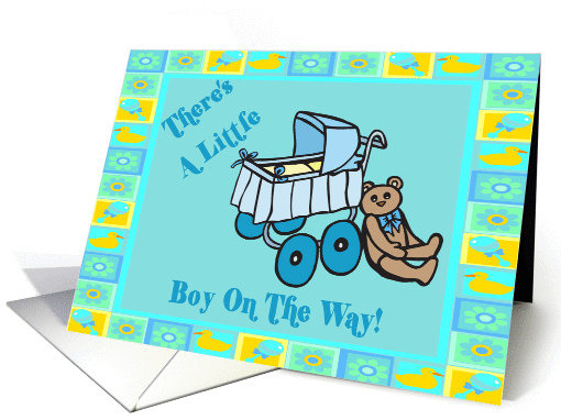 Teddy Bear Baby Boy Announcement card (344116)