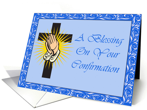 Blue Confirmation Blessing card (344376)